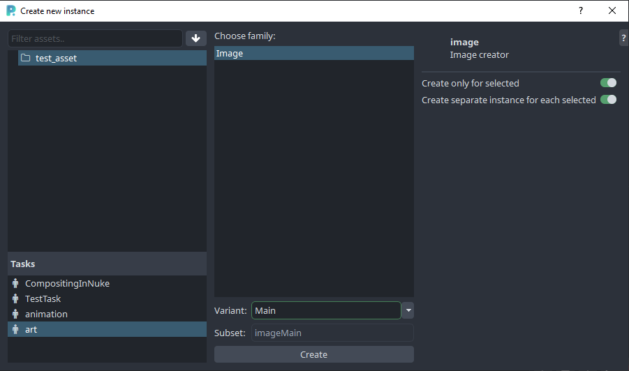Instance creator