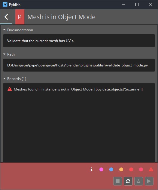 Failed Model Validator details