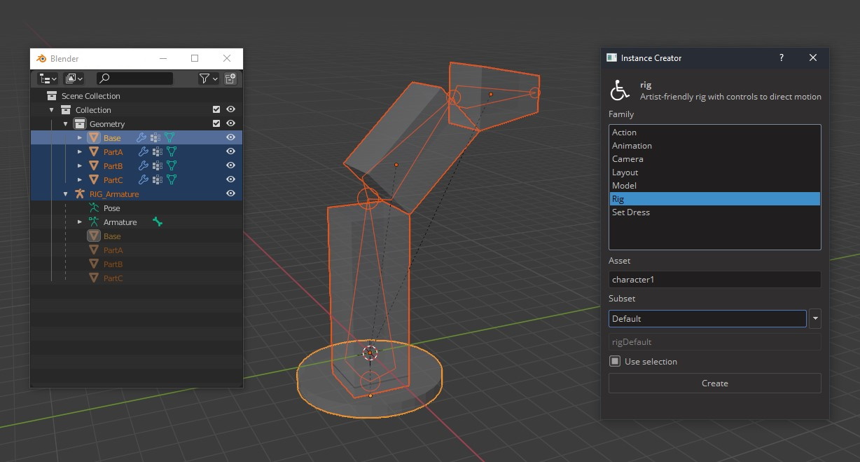 Blender - Rig Hierarchy Example