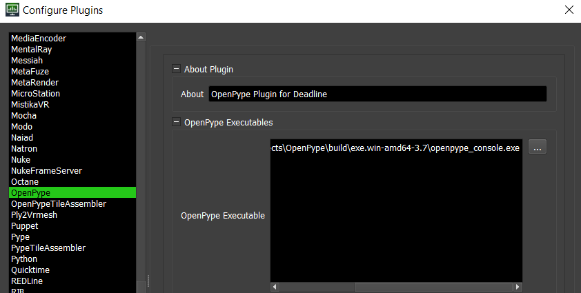 Configure plugin