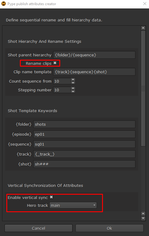 Create menu