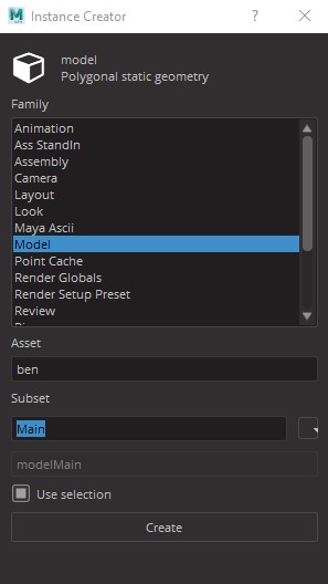 Model create instance