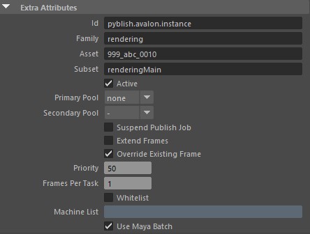 Maya - Render attributes